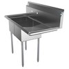 Koolmore 2 Compartment Stainless Steel NSF Commercial Kitchen Prep & Utility Sink with Drainboard SB121610-16R3